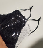 Black Sequined Fashion Face Mask - with Shipping in U.S.